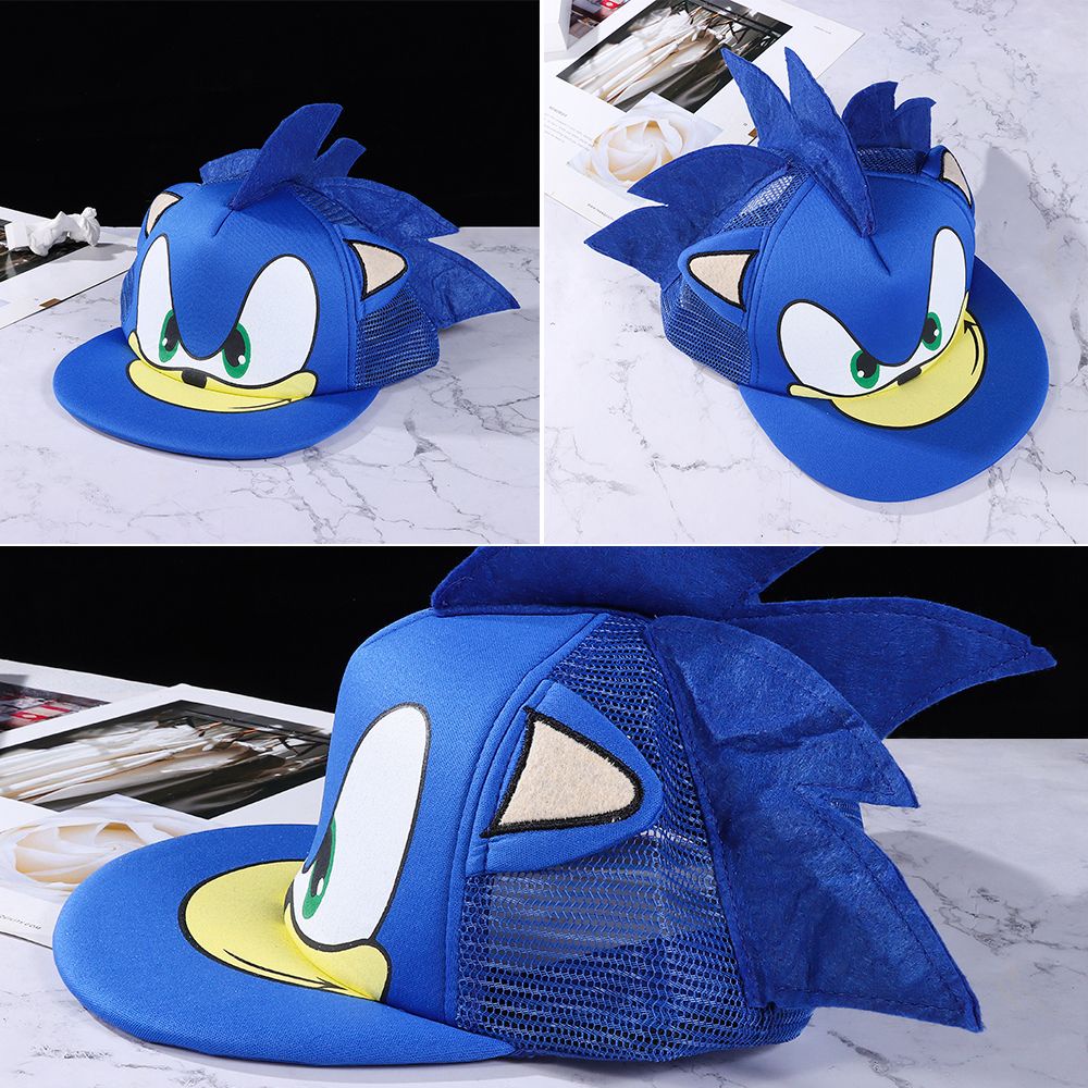 Mũ Lưỡi Trai Phối Lưới Họa Tiết Nhím Sonic Dễ Thương Thời Trang Mùa Hè
