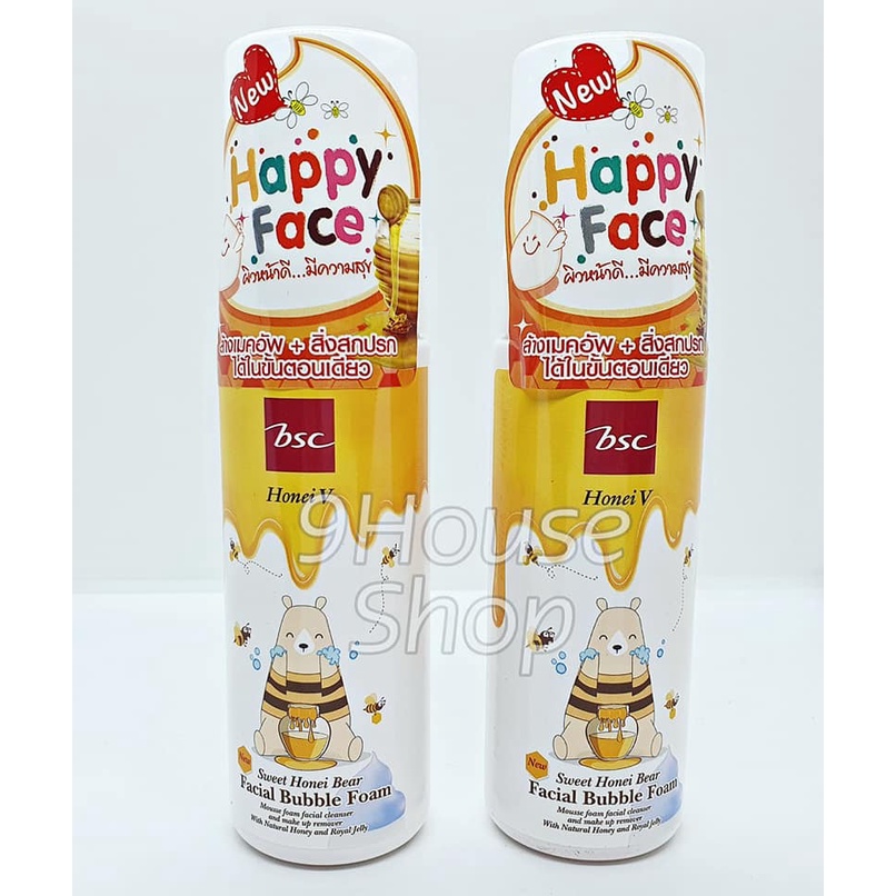 01 Sữa rửa mặt tạo bọt chiết xuất mật ong BCS HONIE V Sweet Honei Bear Facial Bubble Foam Thái Lan 160ml