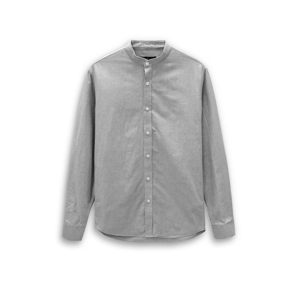 Sơ mi nam dài tay cổ trụ Heboz 4 màu, chất oxford mềm mịn thấm hút mồ hôi, form slimfit chuẩn body - 00001139