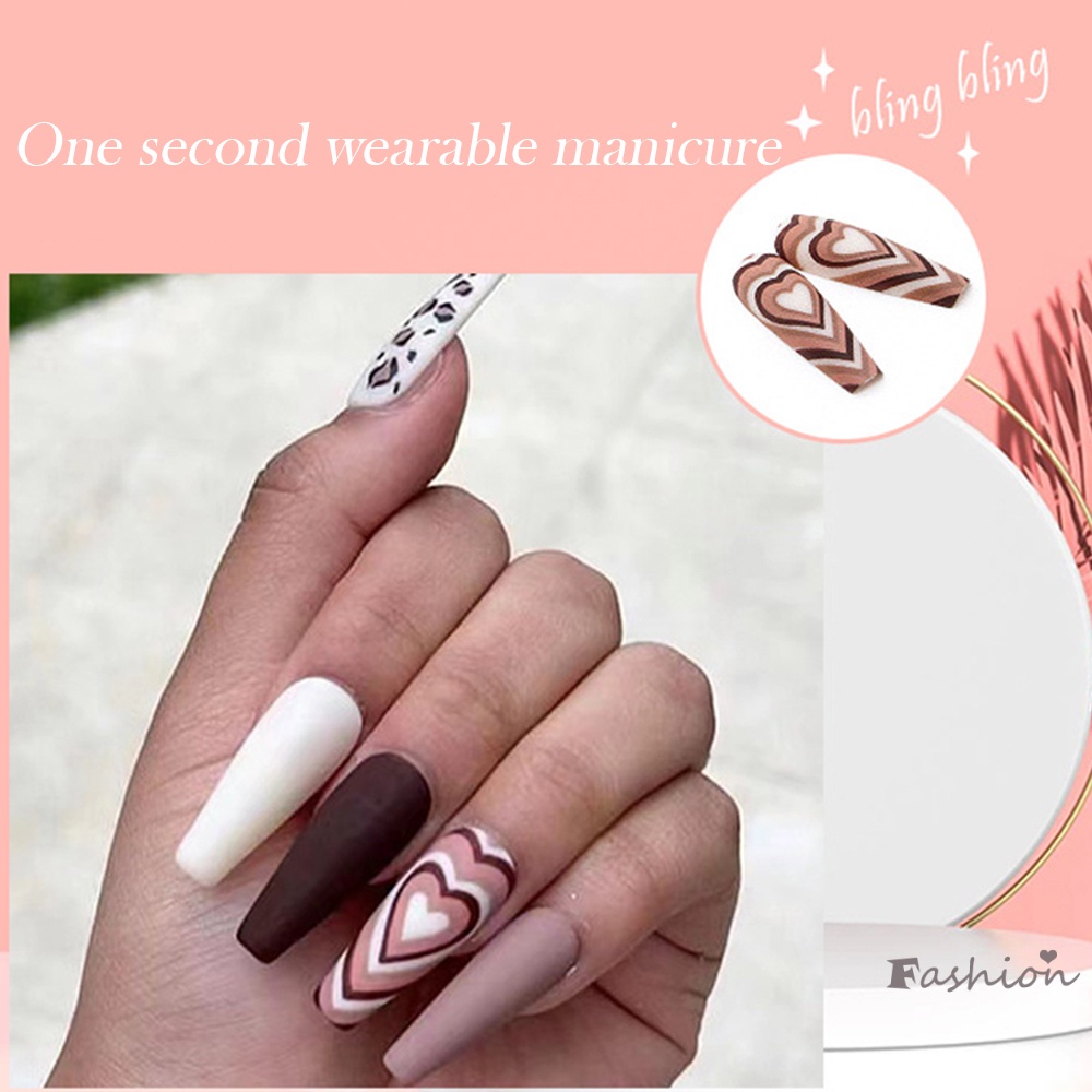 Set 24 Móng Tay Giả Trang Trí Thời Trang Cho Nữ