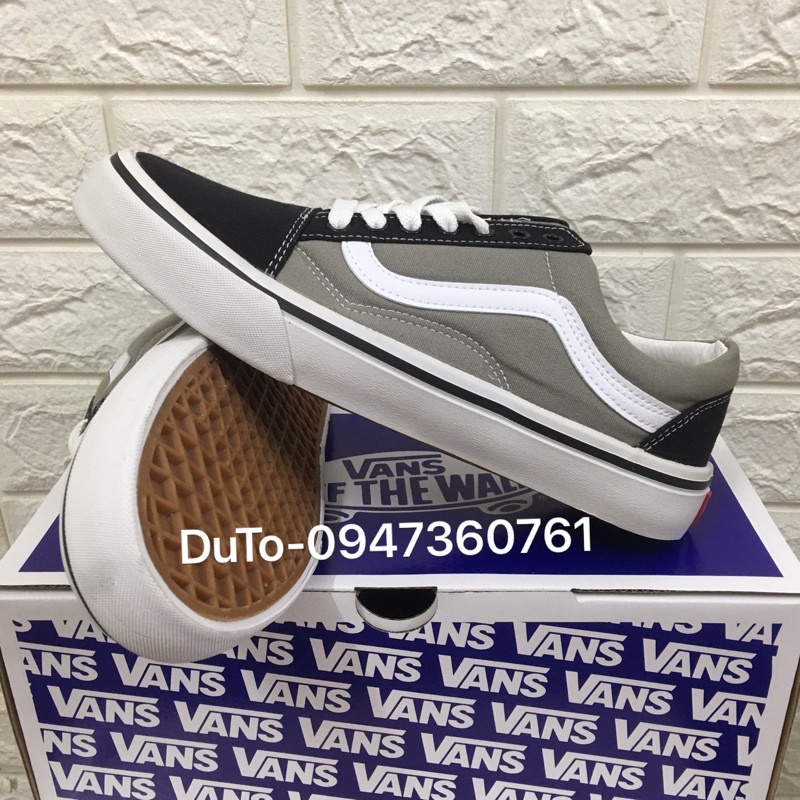 Giày 𝐕𝐀𝐍𝐒 old skool xám pha đen Hàng vnxk- fullsize Nam Nữ. Ảnh chụp thật 100000%