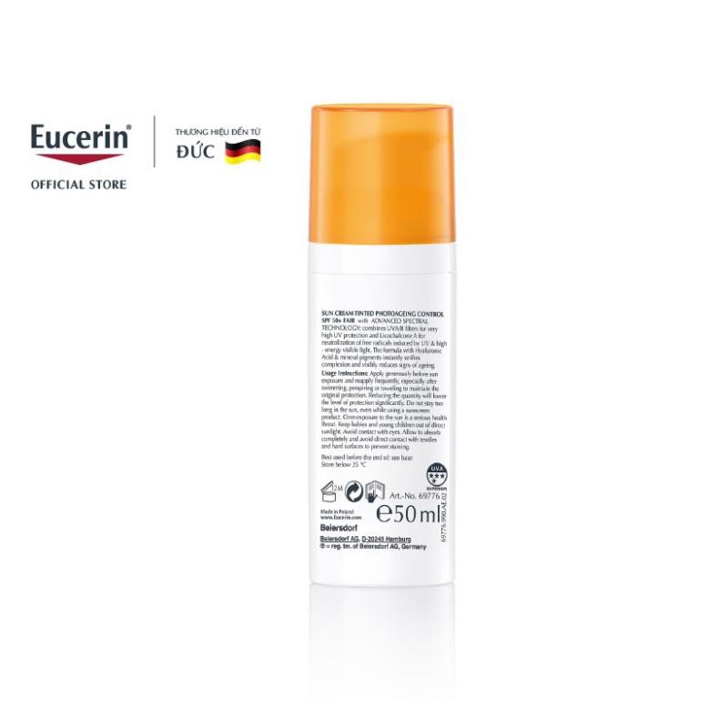 Kem chống nắng Eucerin Oil Control, Eucerin Sun Gel cream Dry Touch SPF 50+ cho da dầu mụn Hara Beauty
