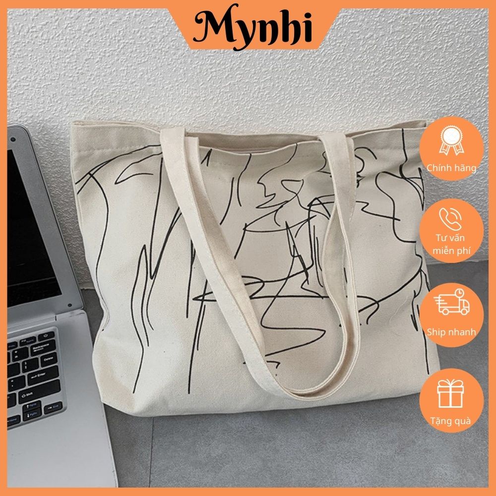 Túi tote túi vải canvas phong cách Hàn Quốc dáng vuông SHOPMYNHI SMN251