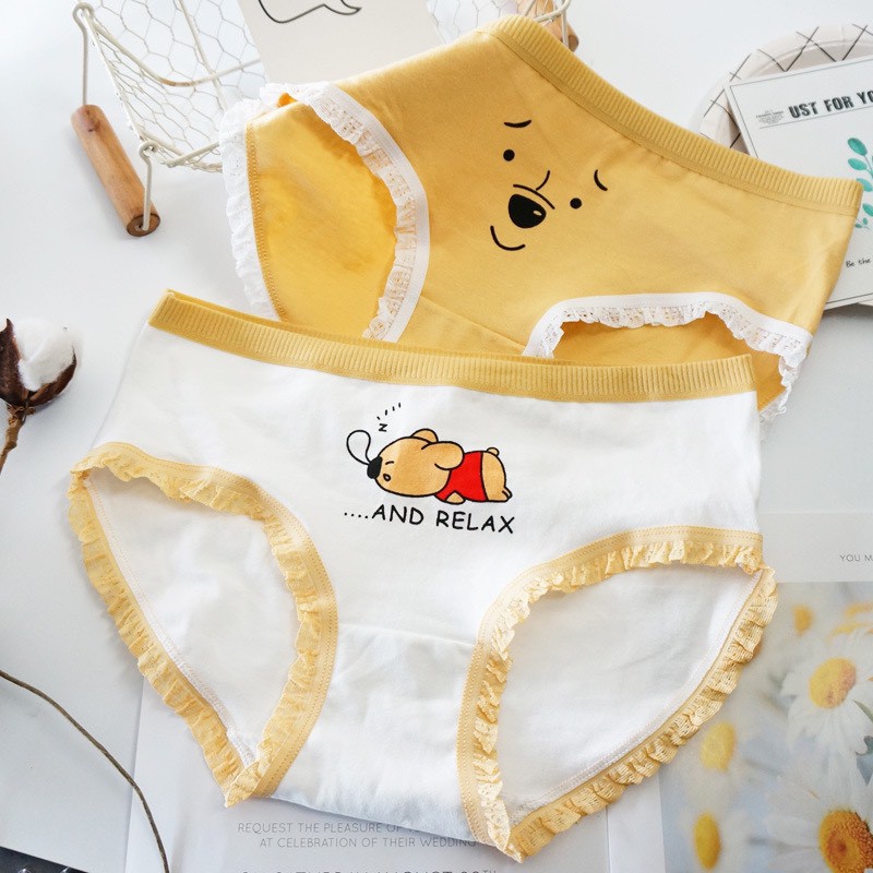 Quần Lót Nữ Cotton Hoạ Tiết Bear Siêu Xinh
