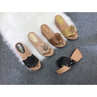 (Dép nhỏ tăng size) DÉP GUỐC NỮ ĐẾ XUỒNG 7P GẮN HOA SIÊU NHẸ