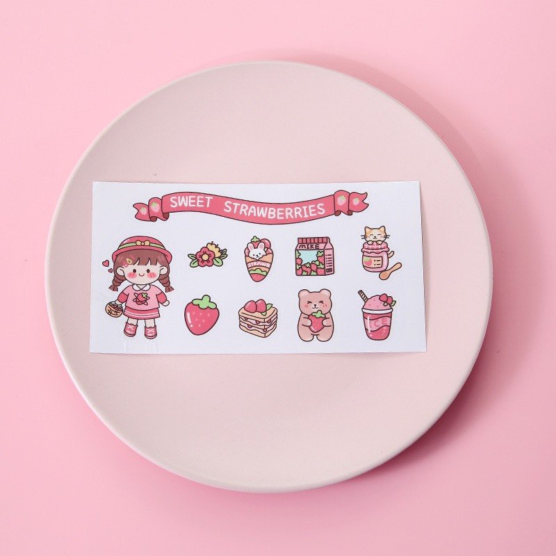 Miếng sticker hình dán cute trang trí dán sổ, dán laptop, dán mũ bảo hiểm DL02 WARM
