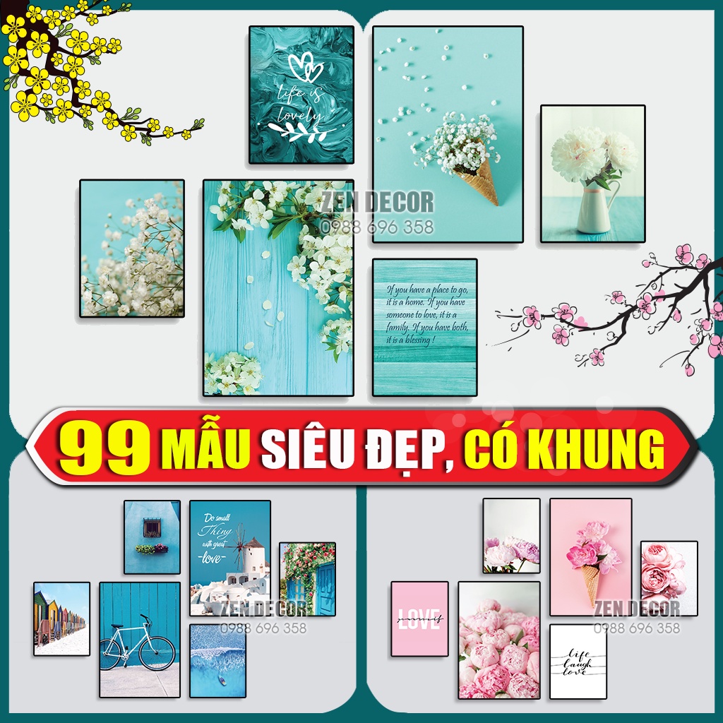 Tranh treo tường siêu CUTE có khung nổi, chất liệu vải Canvas nhập khẩu