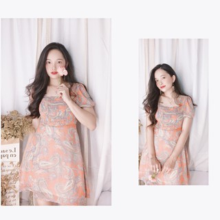 Đầm voan xoè xếp ly ngực