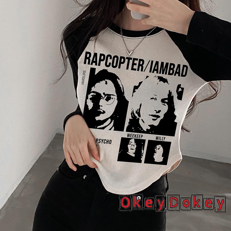 Áo Thun Nữ Tay Dài In Họa Tiết OKDK-Y2K Thời Trang Mùa Thu