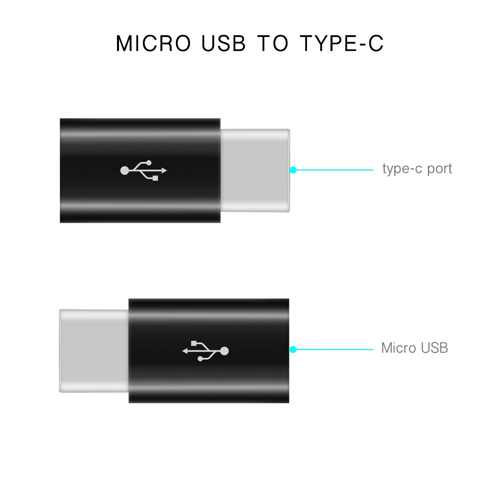 Đầu Chuyển Đổi Cổng Micro Usb 2.0 Sang Usb 3.1 Type-c Cho Samsung Galaxy Note 8 S8 Plus Apple Macbook N