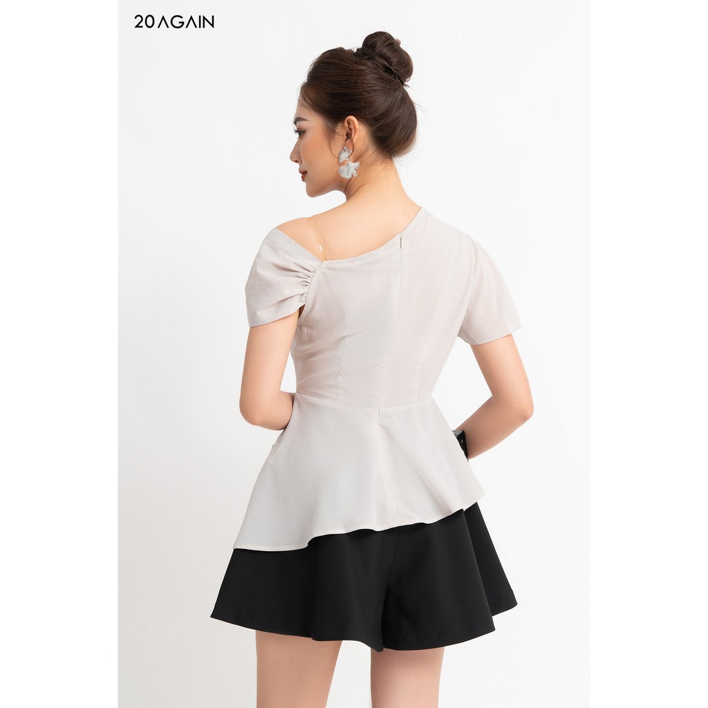 [Mã WABRM50 giảm 15% đơn 99k] Áo sơ mi ngắn tay cổ lệch 20AGAIN ASA1260 | BigBuy360 - bigbuy360.vn