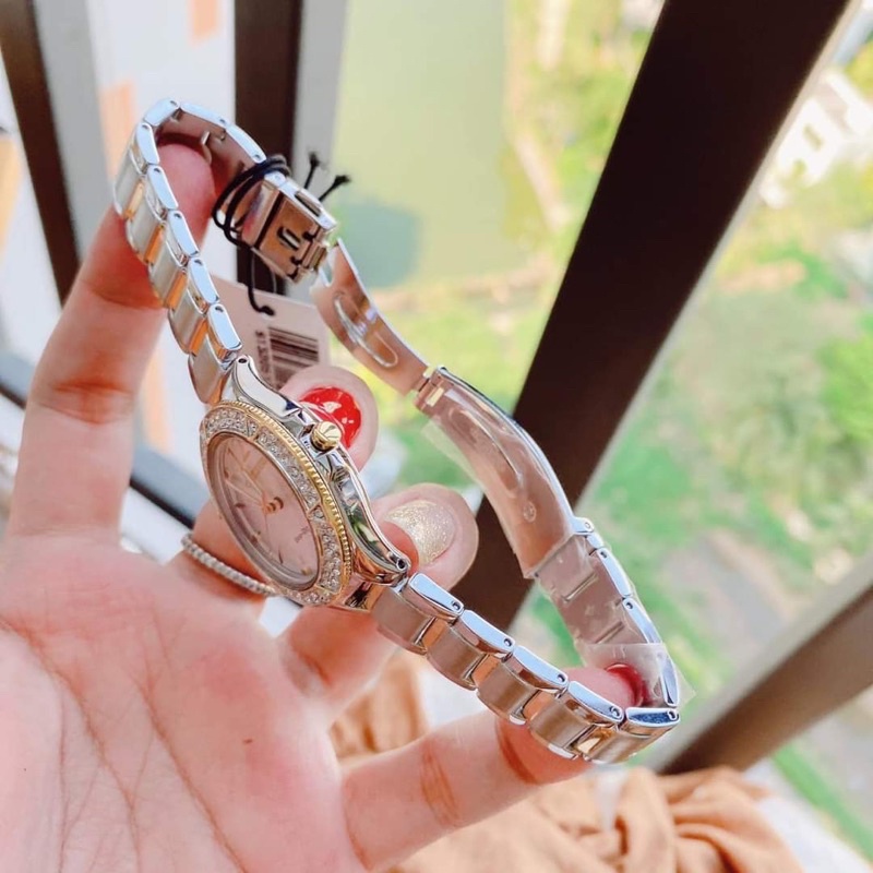 ĐỒNG HỒ NỮ CHÍNH HÃNG Citizen FE1164-53A Silhouette Crystal Demi Gold Eco Drive