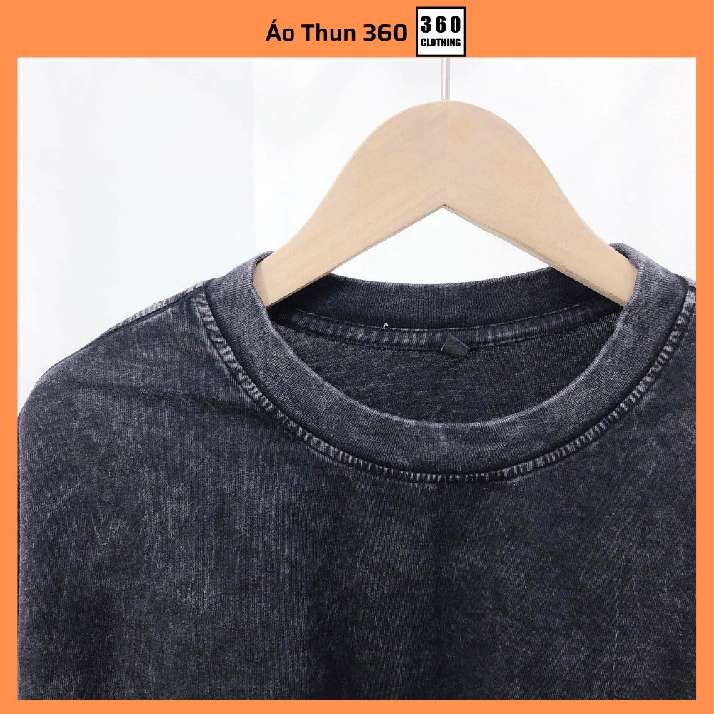 Áo thun Wash Trơn nam nữ tay lỡ form rộng dáng oversize chất Cotton 2 chiều siêu dày dáng xuông Ulzzang cực chất