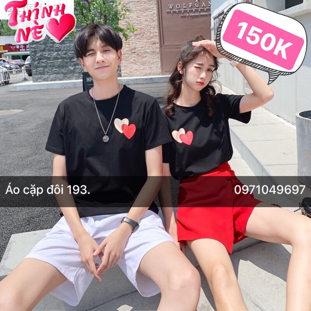 Áo thun cotton Couple nhiều size nhiều màu (có size áo trẻ em)