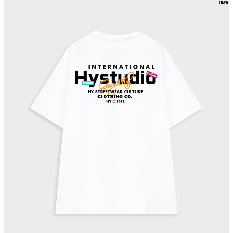 Áo thun nam nữ tay lỡ Cotton 100 form rộng International HY Studio 1065