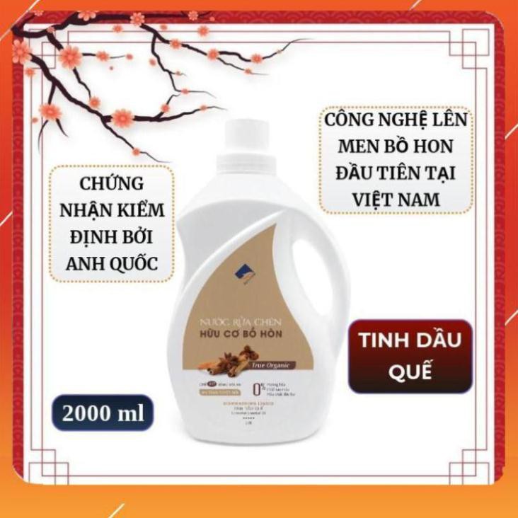 Nước rửa chén hữu cơ Bồ hòn hương Quế 2000ml, Nước rửa bát hữu cơ Ecocare .