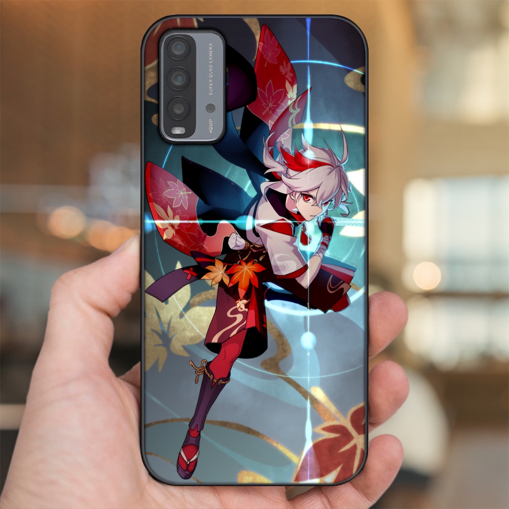 Ốp lưng Xiaomi Redmi 9T viền đen in hình Kazuha Genshin Impact