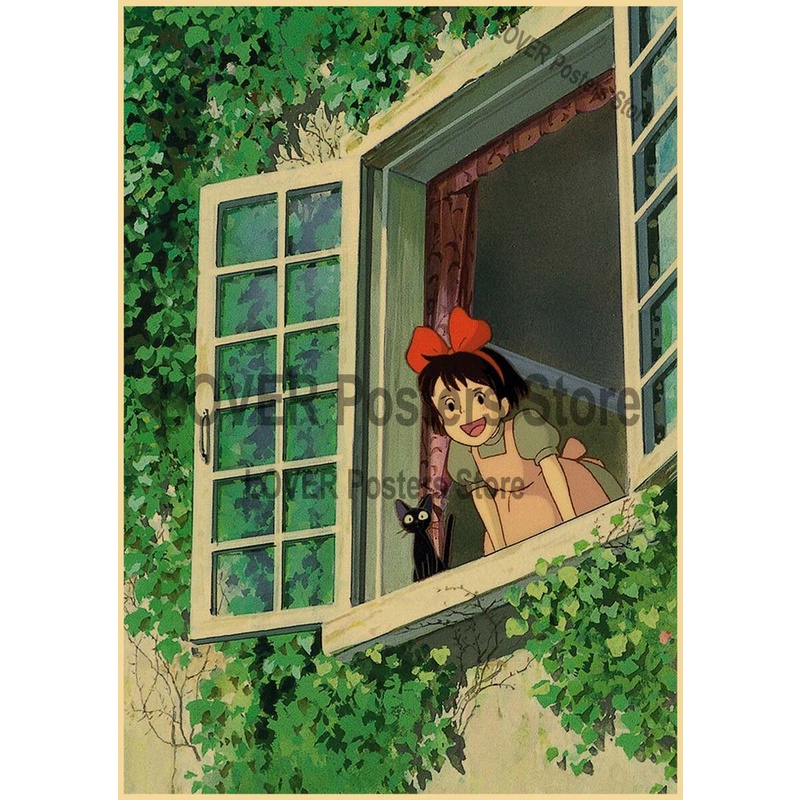 Tấm Áp Phích Dán Tường Trang Trí Họa Tiết Anime Cổ Điển