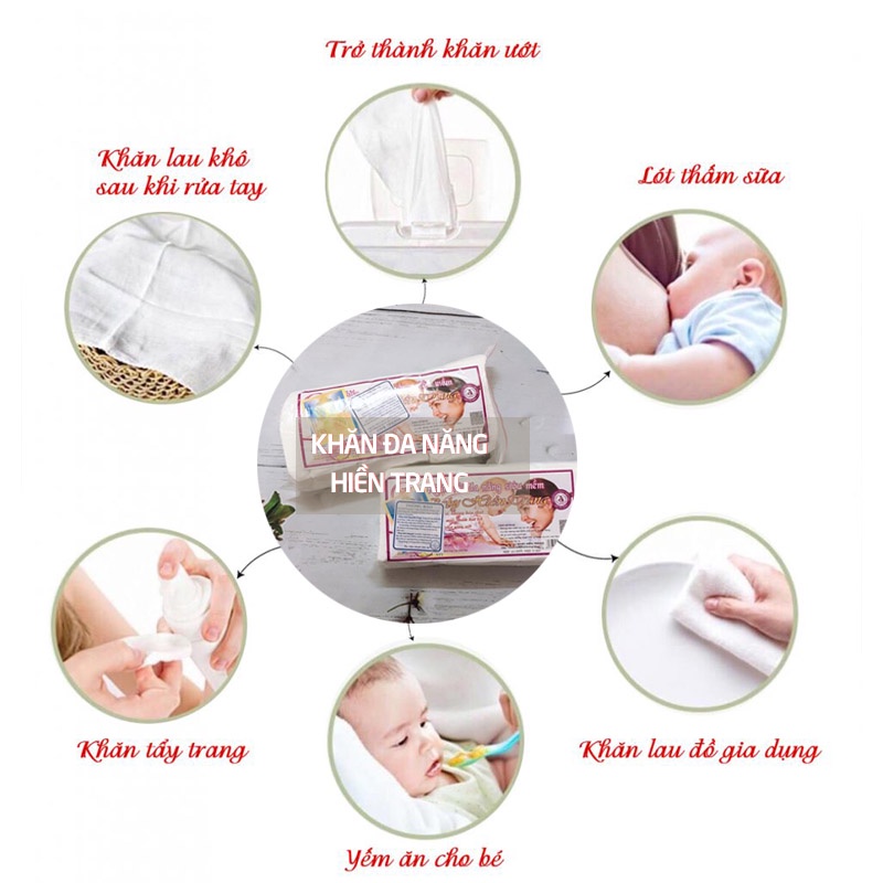 Combo 6 gói khăn vải khô đa năng 300g khoảng 270-280 tờ 1 gói