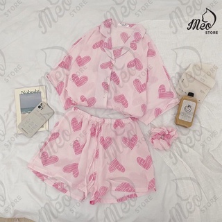 Đồ bộ lụa pijama cánh dơi mềm mịn mát.