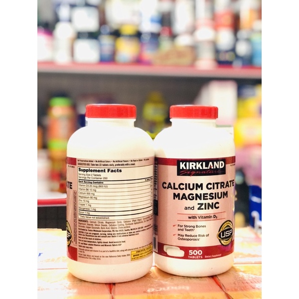 Viên Uống Canxi Kirkland- Calcium + D3 Của Kirkland 500 viên