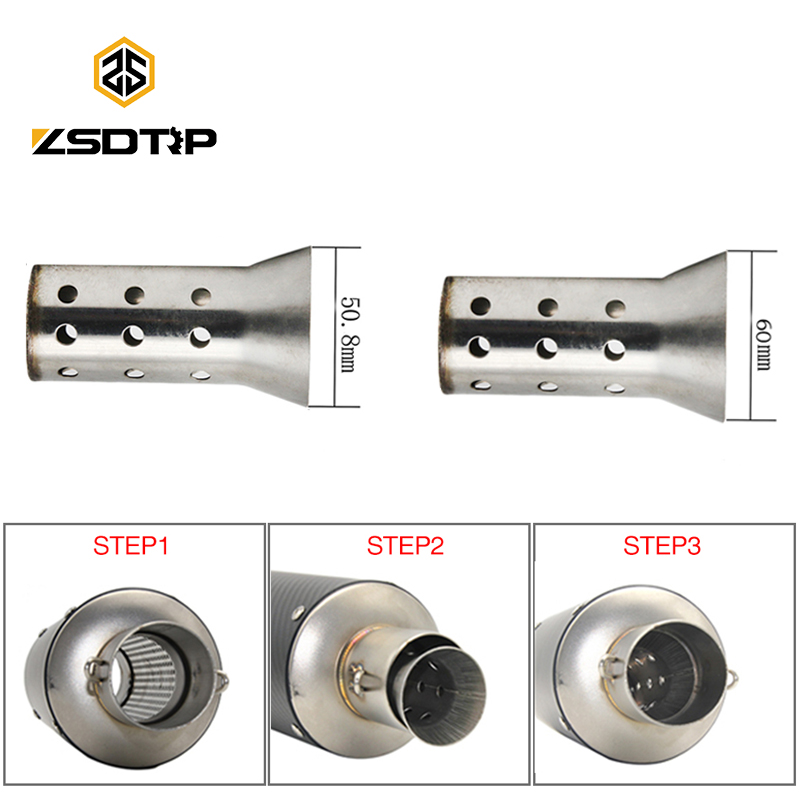 ZSDTRP cho ống xả 51mm Xe máy Ống xả đa năng DB Killer Bộ giảm thanh lắp ráp DB Defender DB Killer