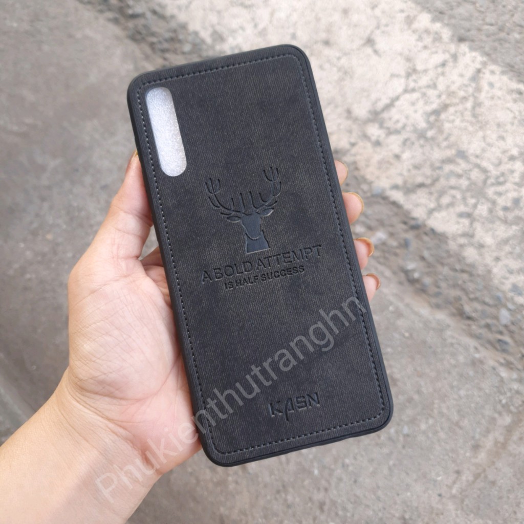 Ốp giả da hươu Samsung A30S/ A50/ A50S - 3 màu đen/ xám/ nâu