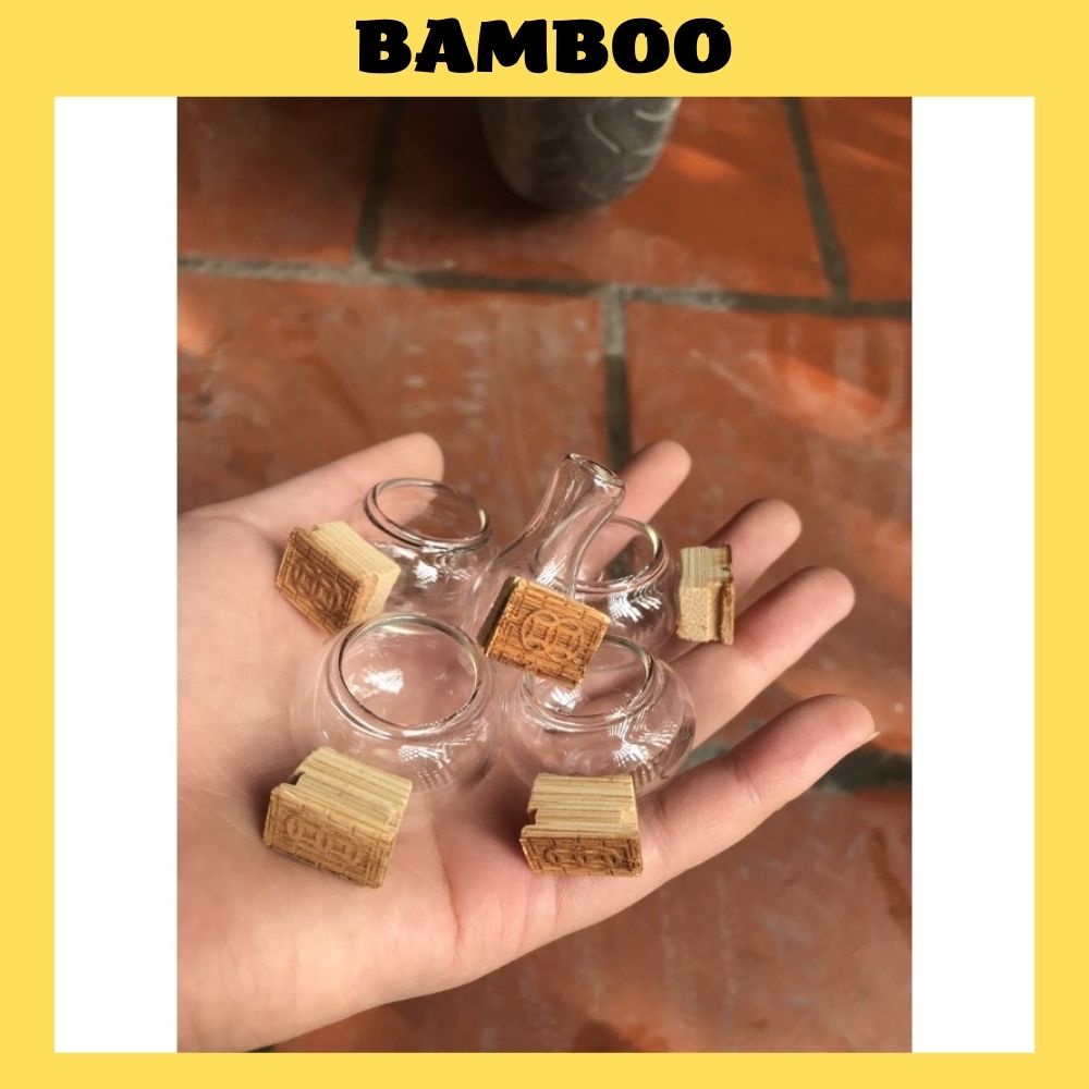Cóng thủy tinh Bamboo cho chim khuyên tai tre đục chiện dày dặn