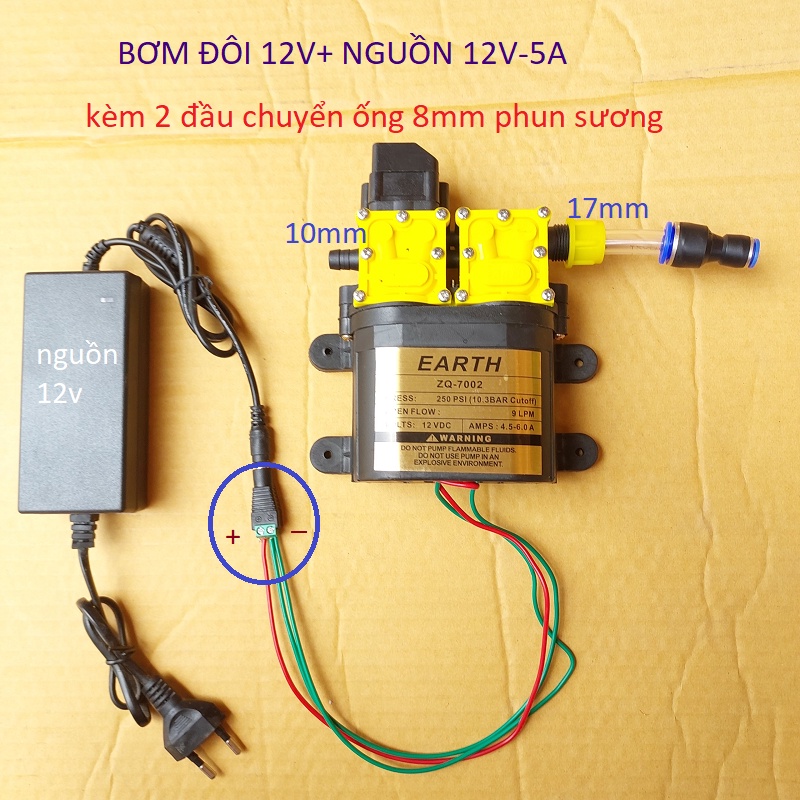 Máy bơm phun sương ,máy bơm nước đôi tăng áp lực nước mini