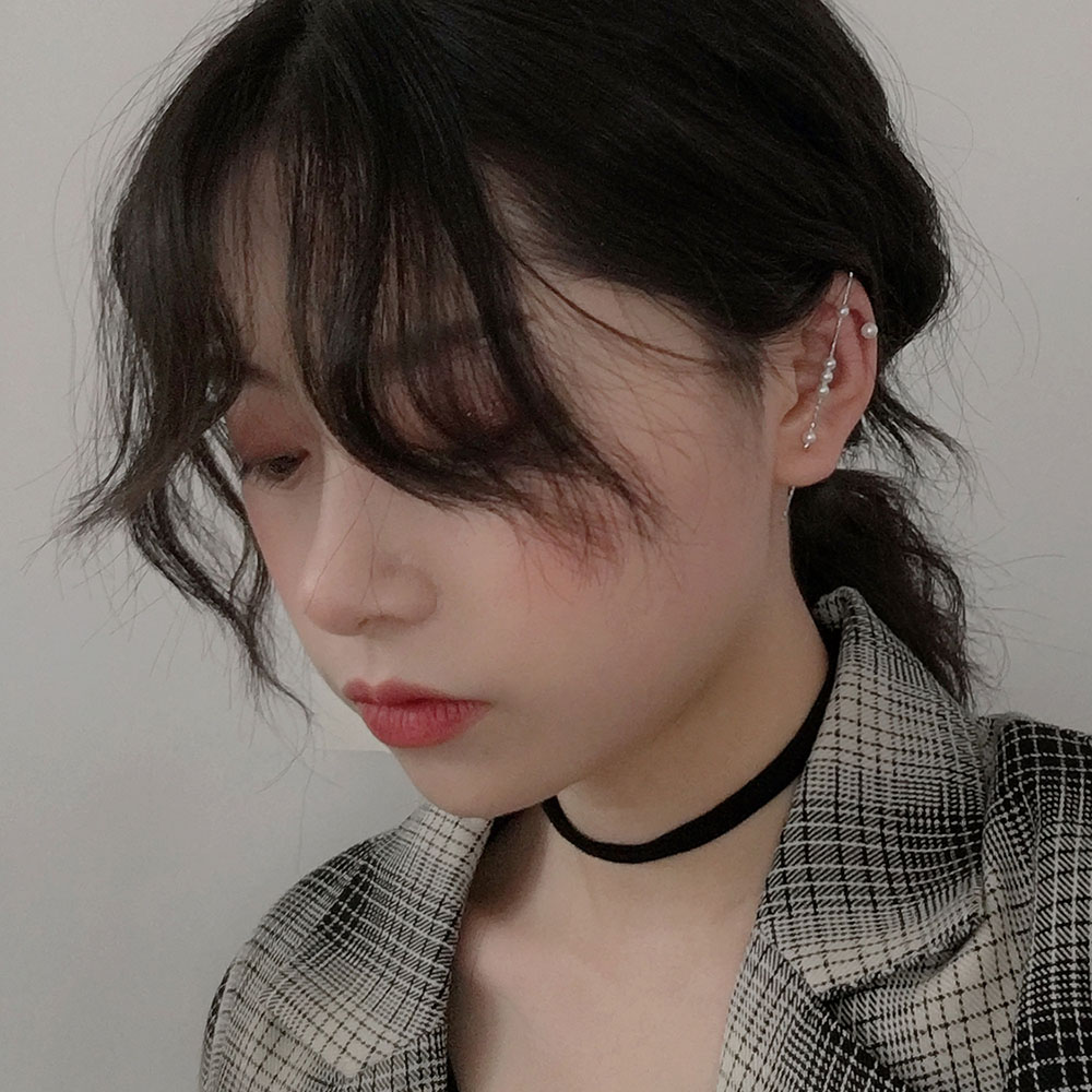 Bông tai mạ bạc đính hạt ngọc trai nhân tạo thời trang