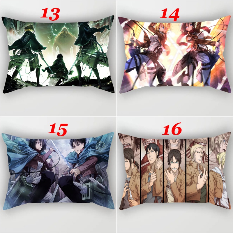 Vỏ Gối Đơn Bằng Polyeste In Hình Attack on Titan Trang Trí Nhà Cửa/Xe Hơi