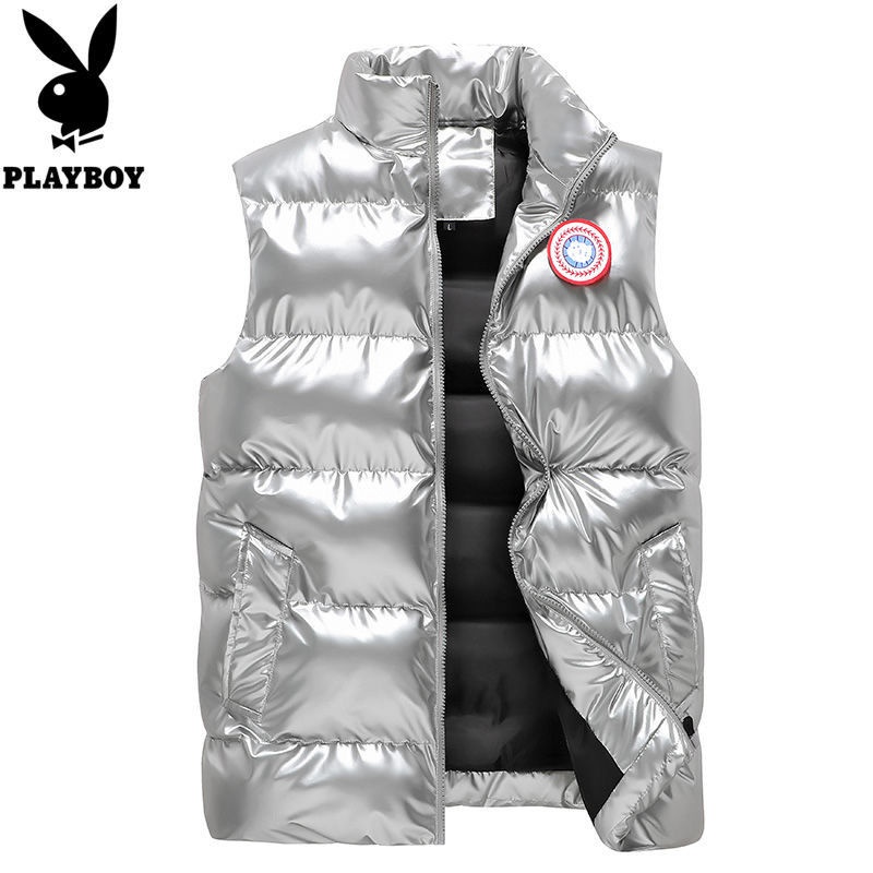 Áo khoác phao sát nách cổ đứng chất Cotton giữ ấm cho nam giới