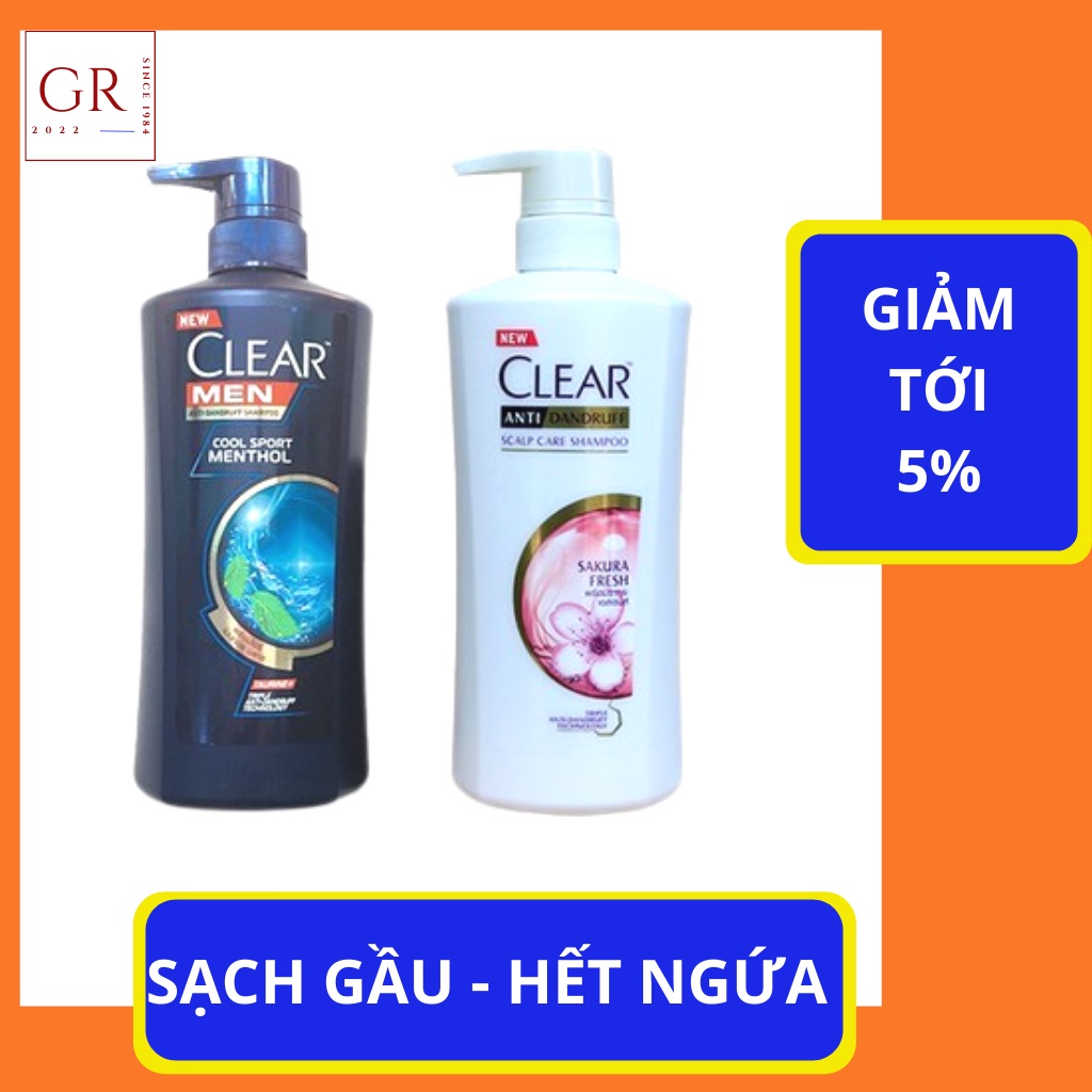 Dầu Gội Đầu Sạch Gàu Clear Hàng Thái , Clear Men, Bạc Hà, Hoa Anh Đào
