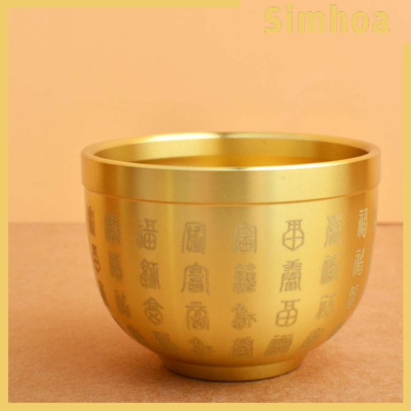 Chén Phong Thủy Bai Fu Bằng Đồng Thau Màu Vàng
