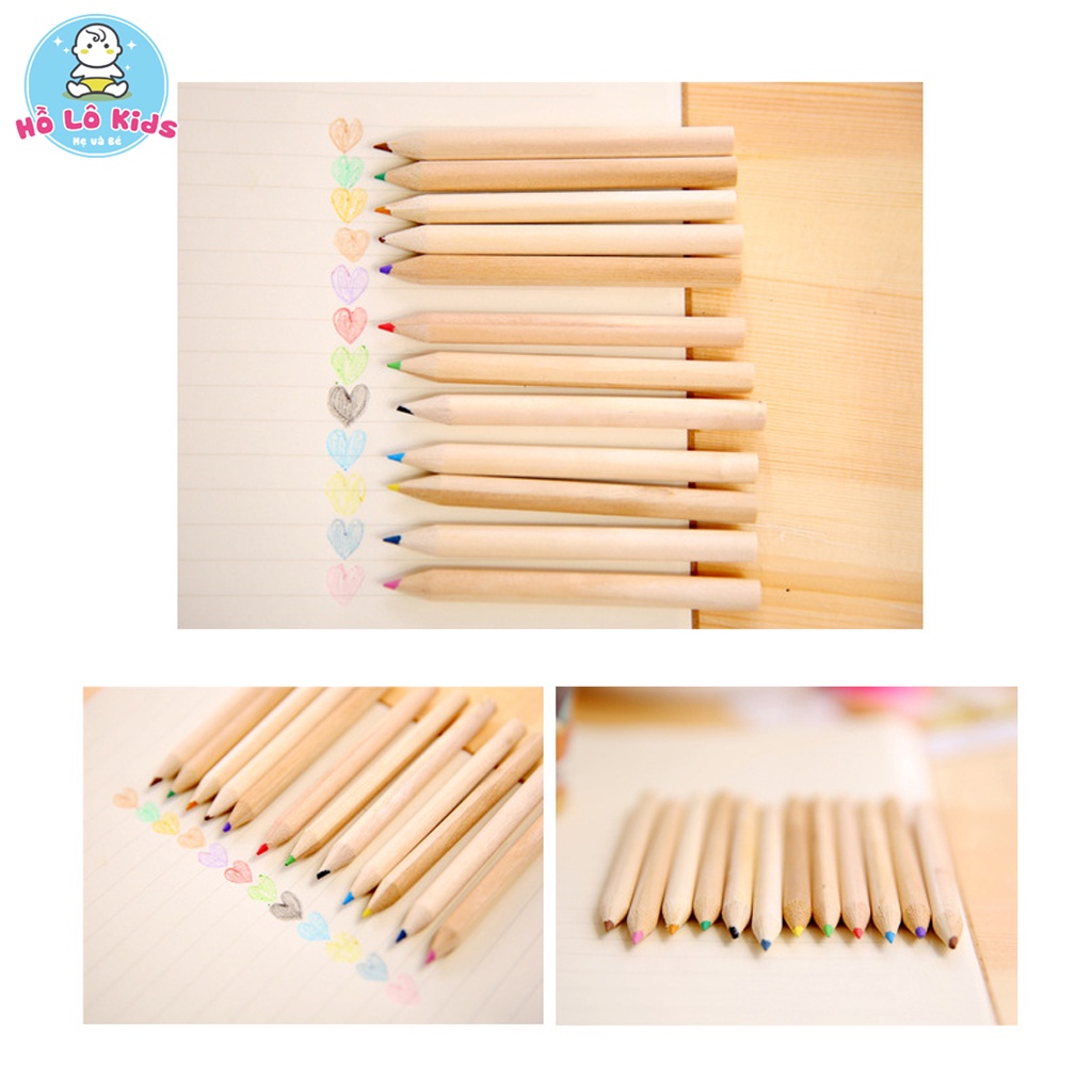 Hộp bút chì 12 màu kèm gọt bút thân thiện môi trường đồ dùng học tập dễ thương Hồ Lô Kids