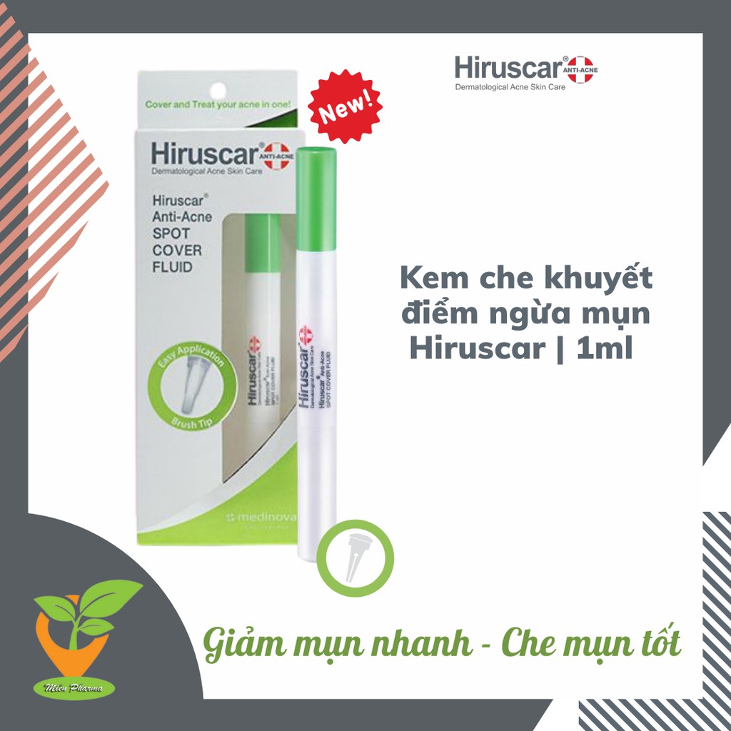 Kem che khuyết điểm và ngăn ngừa mụn Hiruscar Anti Acne Spot Cover Fluid 1ML
