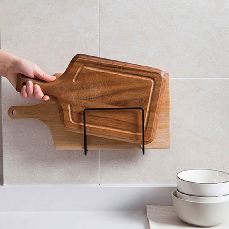 Giá Đỡ Nắp Nồi / Thớt Bằng Sắt Gắn Tường Không Cần Khoan Siêu Bền Tiện Dụng Cho Nhà Bếp