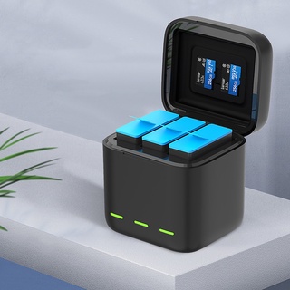 Pin và sạc 3 Gopro 9 chân xanh chính hãng Telesin