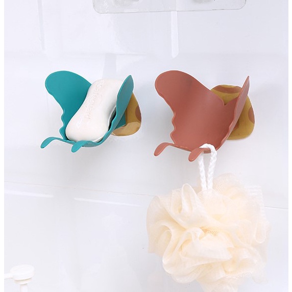 Khay đựng bánh xà phòng dán tường hình bướm - Giá đỡ xà bông tắm bằng nhựa hình bướm xinh xắn