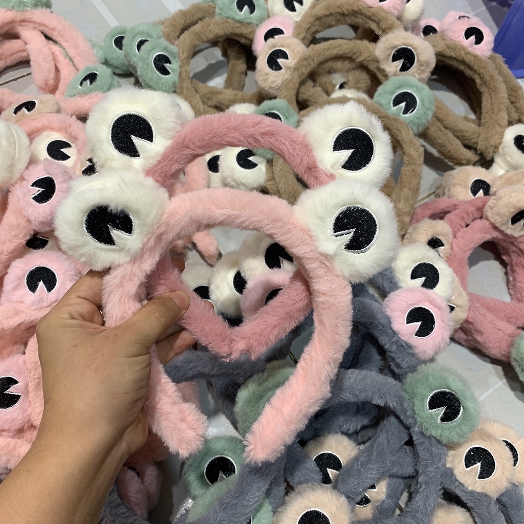 CC69. Cài tóc nữ băng đô mắt ếch chất nhung