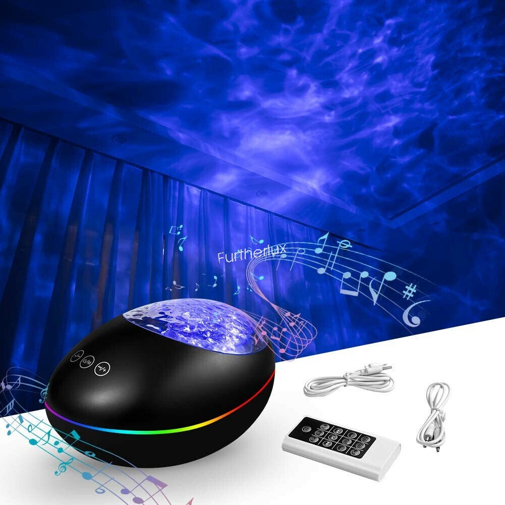 Galaxy Máy Chiếu Đèn LED Phát Nhạc Họa Tiết Sóng Biển Có Loa Bluetooth