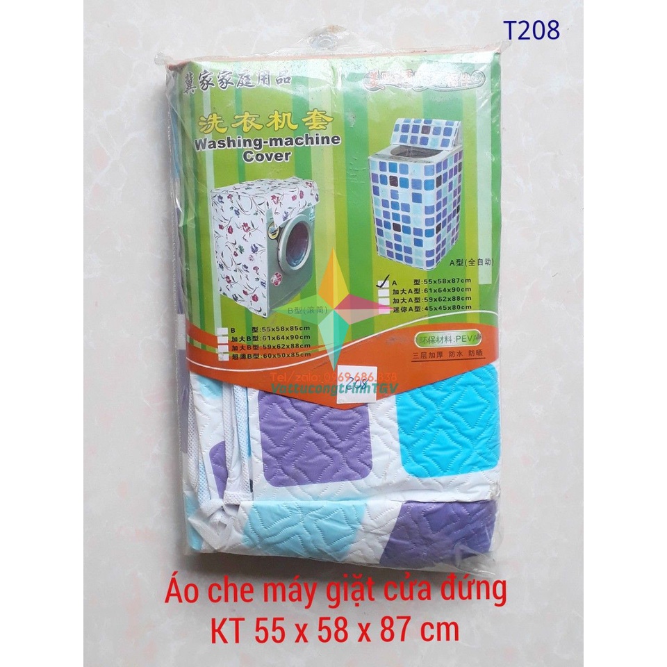 Áo che máy giặt cửa đứng KT: 55cm x 58cm x 87cm