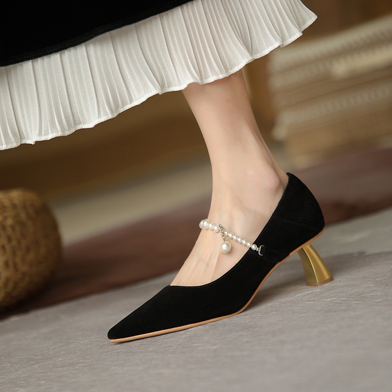 Giày Cao Gót Mũi Nhọn Thời Trang Xuân Thu 2022 Phong Cách Mới Cho Nữ