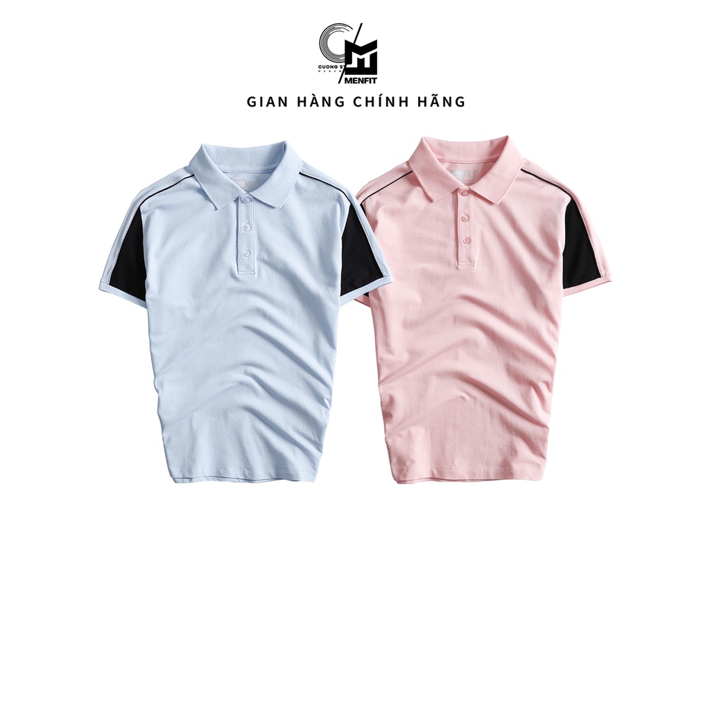 Áo thun Polo nam phối tay áo đen MRC 2106019 vải cá sấu Cotton cao cấp chuẩn form trẻ trung nổi bật CUONG STORE