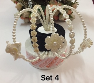 14/- Set 5 cài tóc/bờm tóc ngọc trai handmade