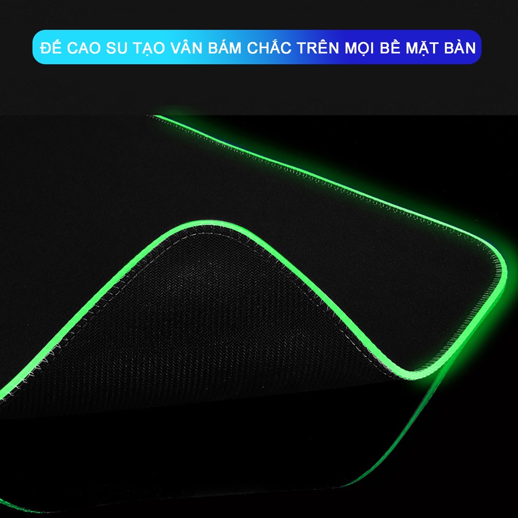 Bàn Di Chuột LED RGB Chơi Game Size Lớn Phát Sáng Nhiều Màu, Pad Chuột Có Lớp Cao Su Chống Trượt Siêu Tốt Siêu Bền