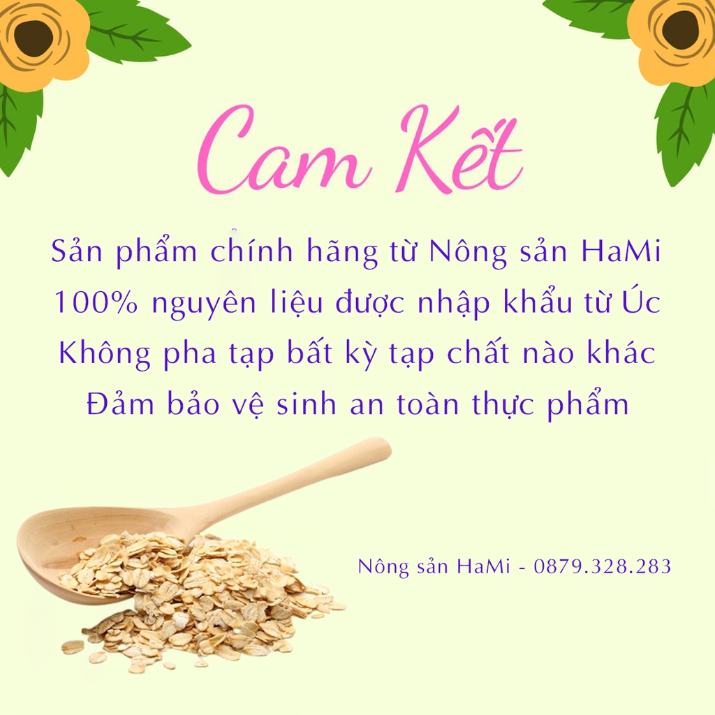 Yến mạch giảm cân HaMi 1Kg nguyên chất, cán vỡ và cán dẹt, hàng nhập khẩu Úc nhiều dinh dưỡng
