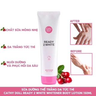 SỮA DƯỠNG THỂ TRẮNG DA CATHY DOLL READY2 WHITE