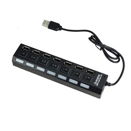 Hub USB 7 cổng có công tắc (Đen)