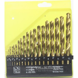 Bộ Mũi Khoan 19 Mũi Vàng Từ 1mm-10mm